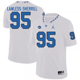 #95 Brant Lawless-Sherrill Men's Tar Heels Fashion NCAA Football Jerseys - White - 56558347