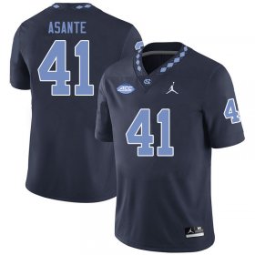 #41 Eugene Asante Men's Tar Heels Fashion NCAA Football Jerseys - Black - 90112244