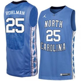 #25 Aaron Rohlman Men's Tar Heels Popular NCAA Basketball Jerseys - Blue - 40106065