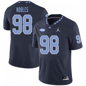 #98 Alex Nobles Men's Tar Heels Fashion NCAA Football Jerseys - Navy - 15051953