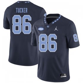 #86 Carl Tucker Men's Tar Heels Fashion NCAA Football Jerseys - Navy - 17673952