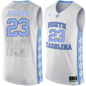 #23 Michael Jordan Men's Tar Heels Popular NCAA Basketball Jerseys - White - 23511729