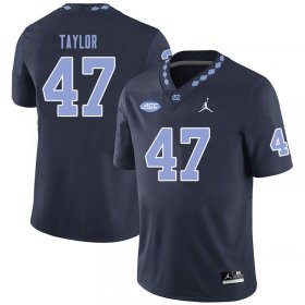 #47 Noah Taylor Men's Tar Heels Fashion NCAA Football Jerseys - Black - 79769959