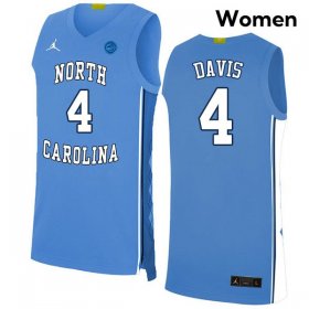 Women Blue #4 RJ Davis Official NCAA Basketball Jersey - North Carolina 70073796