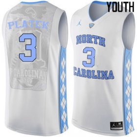 #3 Andrew Platek Youth Tar Heels Popular NCAA Basketball Jerseys - White - 20309881