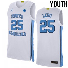 #25 Creighton Lebo Youth Tar Heels Popular NCAA Basketball Jerseys - White - 73189753