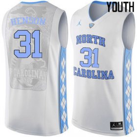 #31 John Henson Youth Tar Heels Popular NCAA Basketball Jerseys - White - 68819383