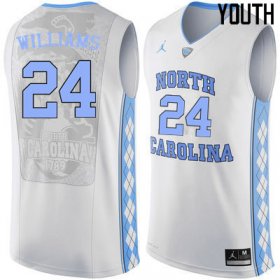 #24 Kenny Williams Youth Tar Heels Popular NCAA Basketball Jerseys - White - 28630422