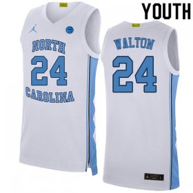 #24 Kerwin Walton Youth Tar Heels Popular NCAA Basketball Jerseys - White - 65286475