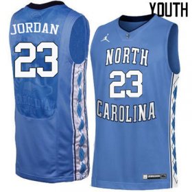 #23 Michael Jordan Youth Tar Heels Popular NCAA Basketball Jerseys - Blue - 46377799